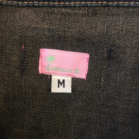 Molly B Denim Preppy Ribbon Trim Jean Jacket Size Medium - Picture 6 of 12